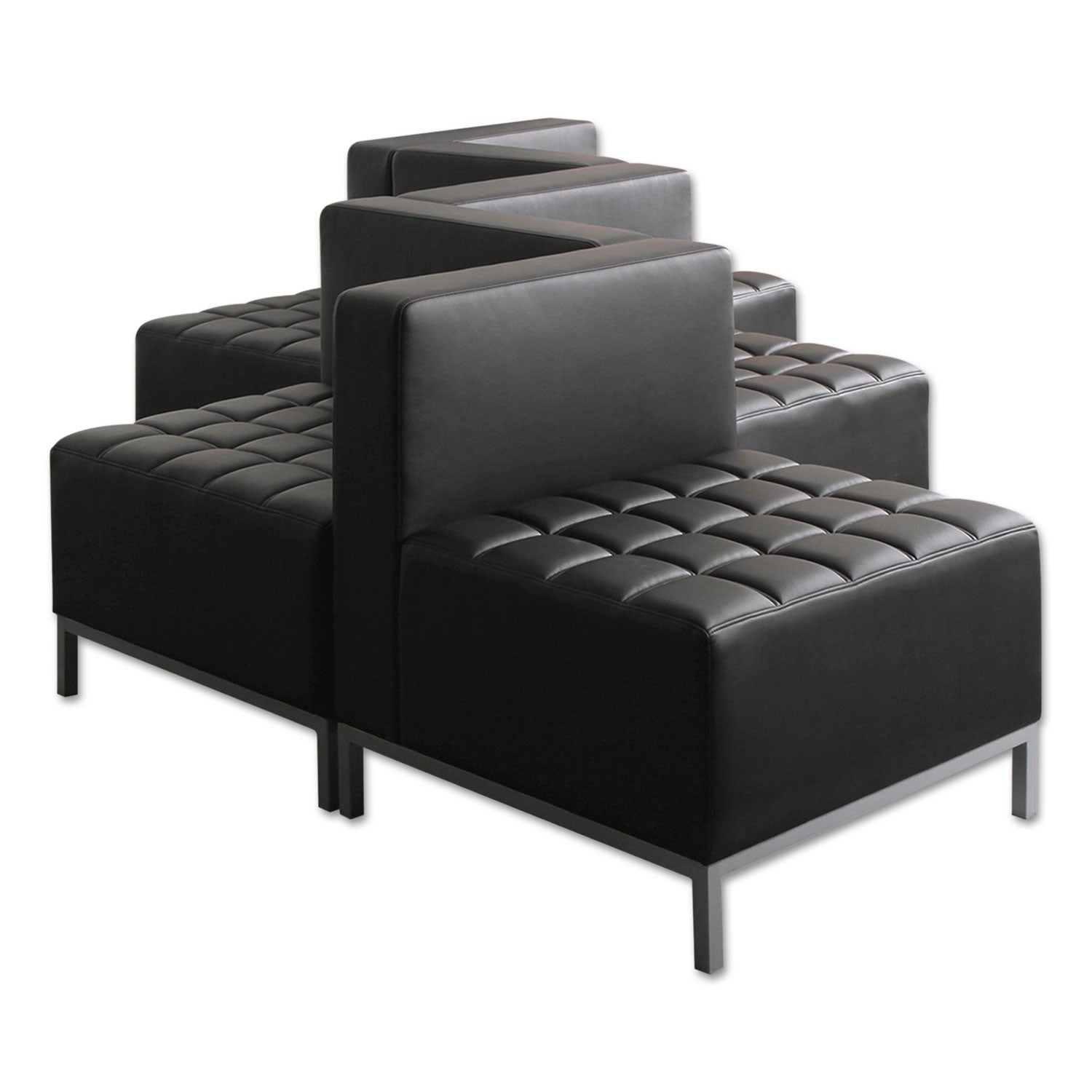Alera QUB Series Ottoman - 26.38 x 21.5 x 17.5 Inches, Black Storage Footrest Stool for Living Room, Office & Bedroom