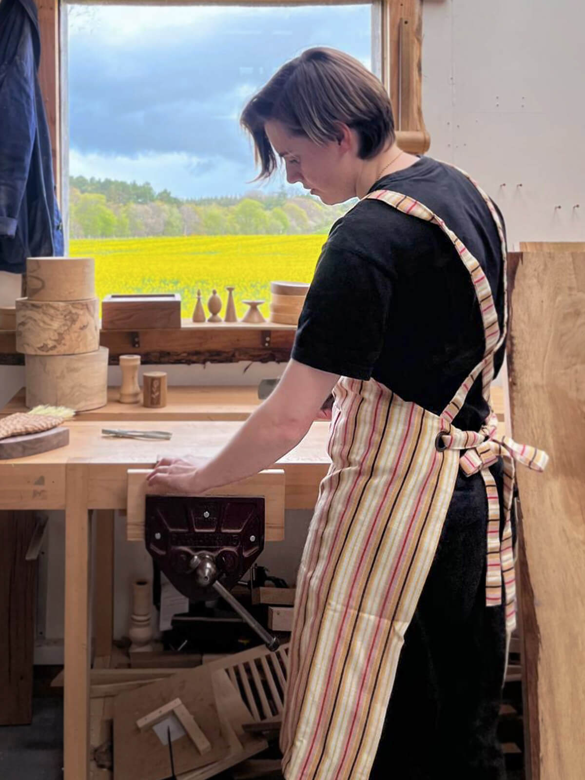 Jaipur Stripe Apron - Tutti Frutti Pattern Kitchen Apron for Cooking, Baking & Grilling - Perfect for Chefs, Home Cooks & BBQ Enthusiasts