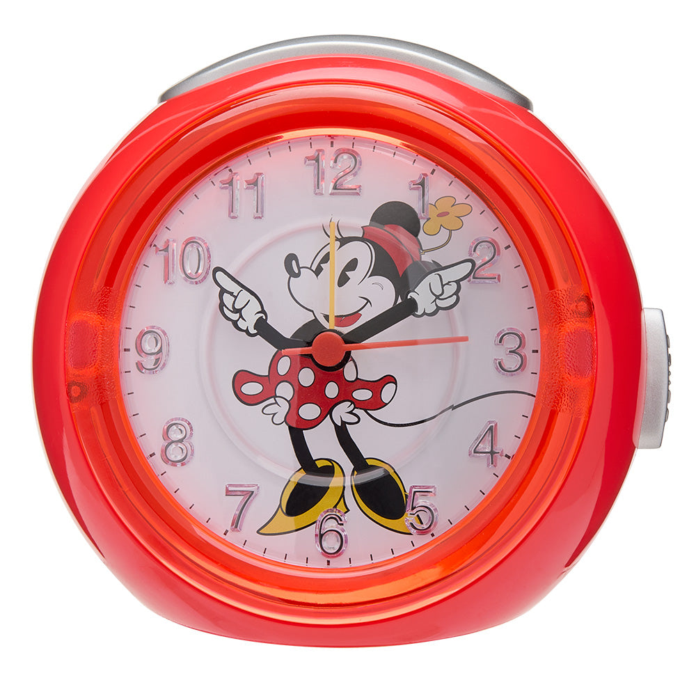 Disney TR87994 Minnie Mouse Alarm Clock for Kids - Cute Bedroom Decor & Morning Wake-Up with Light & Sound - Perfect for Girls' Room, Nursery, or Gift