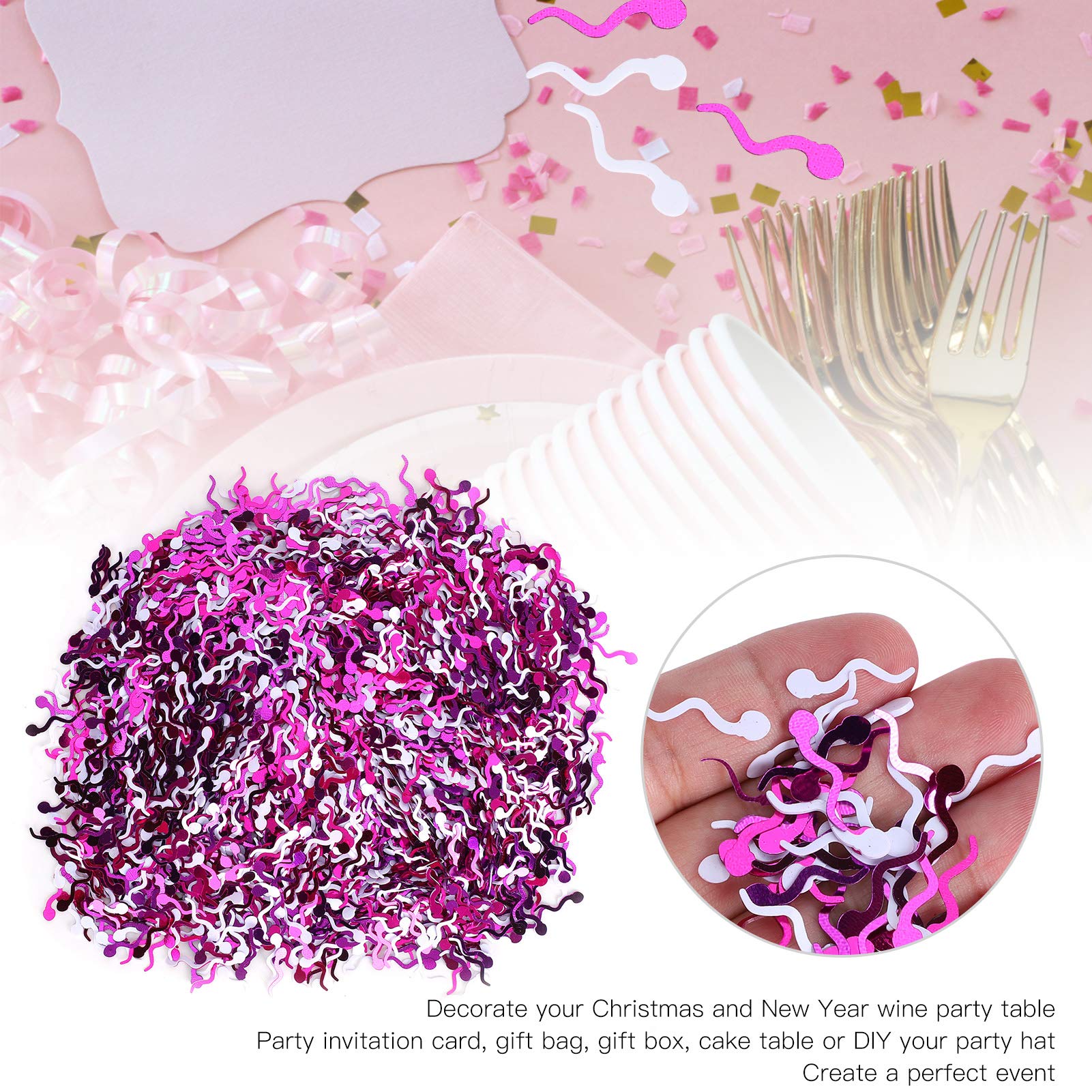 Tadpole-Shaped Table Confetti Decorations for Bath Parties, Weddings & Happy Celebrations – Perfect for Party Supplies, Surprise Events & Festive Scenes