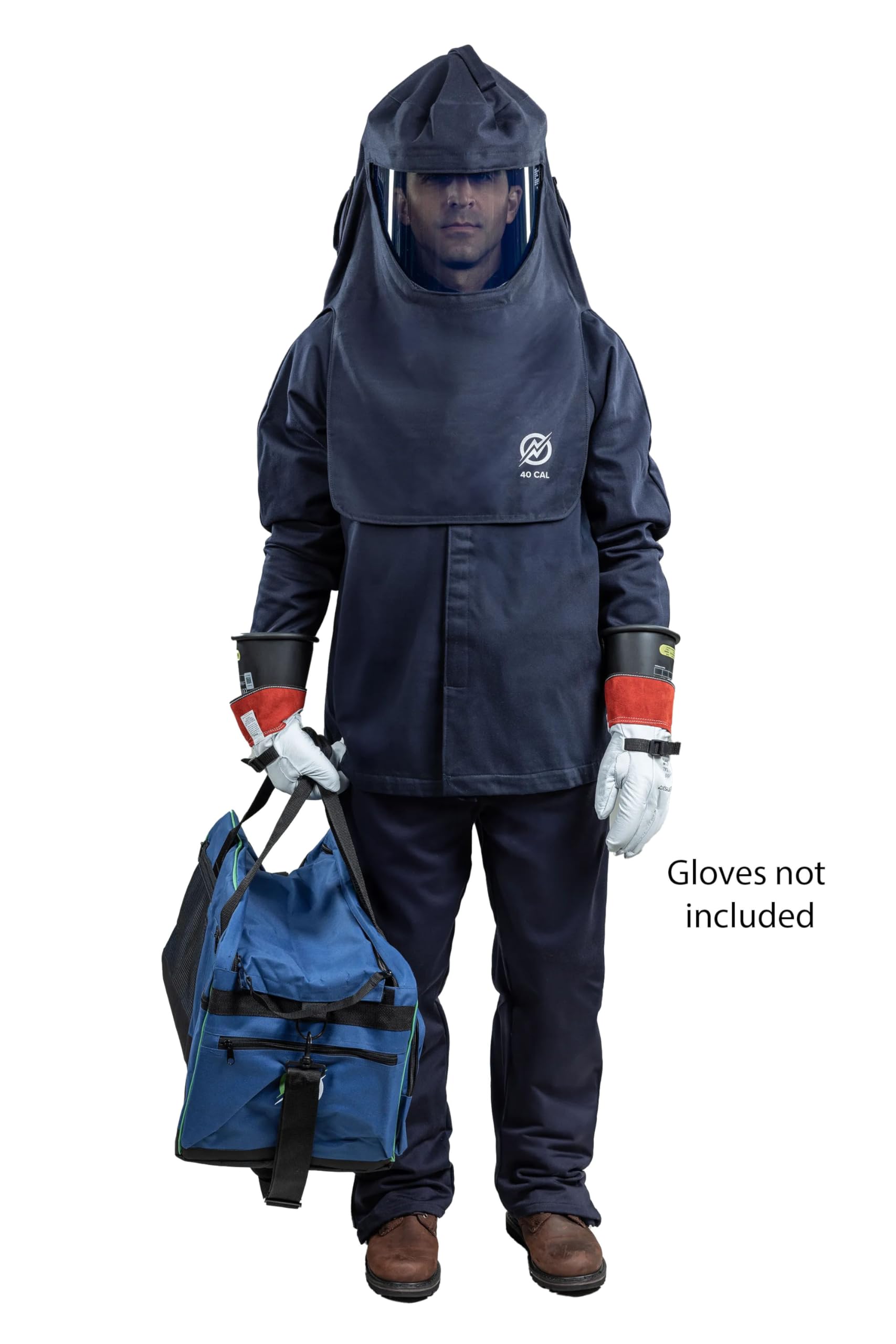 ArcGuard CAT 4 40 Cal Arc Flash Protection Kit - FR Short Coat, Bib Overalls, Standard Hood, Safety Glasses & Gear Bag - Ideal for Electrical Workers & Industrial Safety Professionals