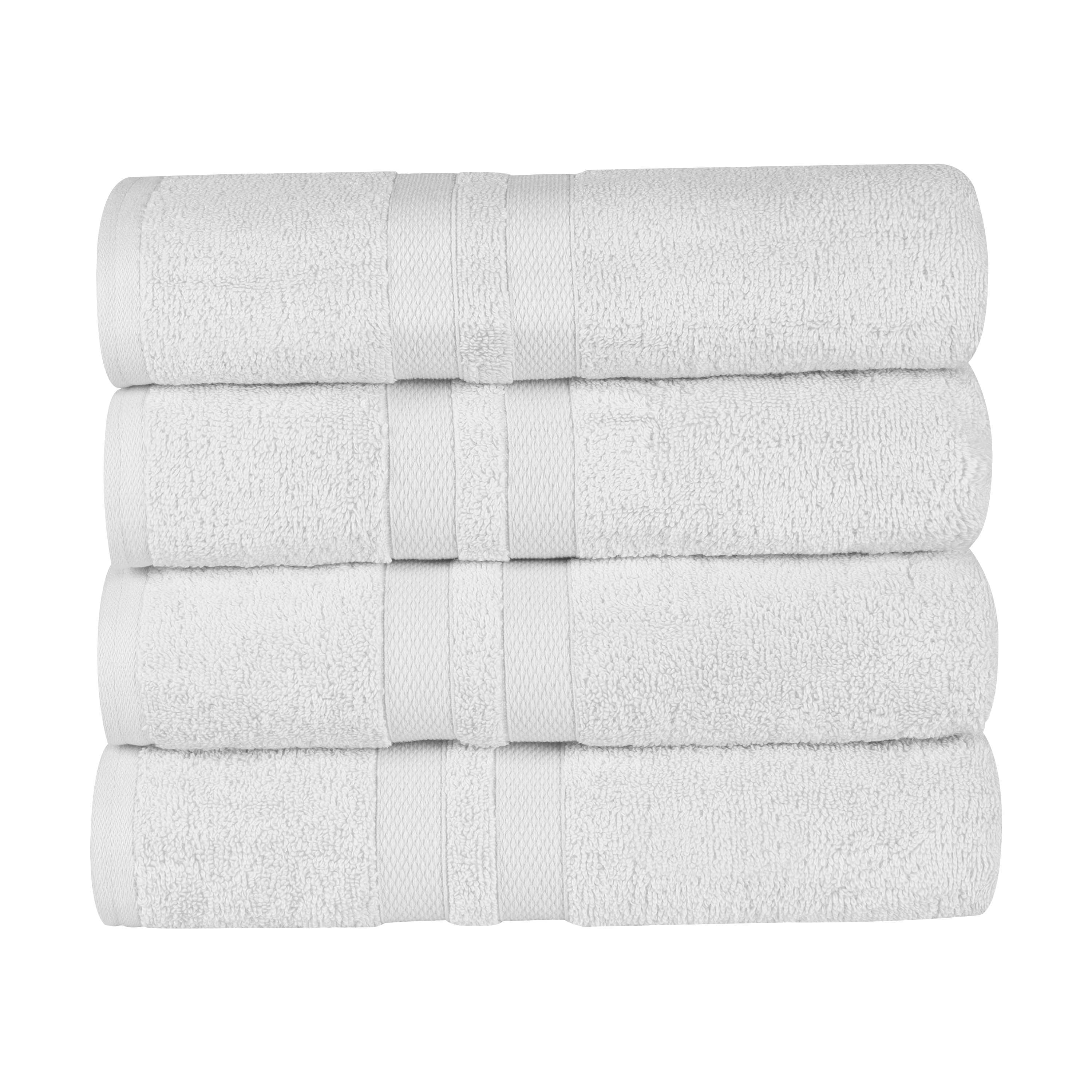 Premium Ultra Soft 100% Cotton Bath Towels Set of 4 - Highly Absorbent, Quick-Drying, Solid Color Bath & Beach Towels for Spa, Gym, Pool, and Home Use