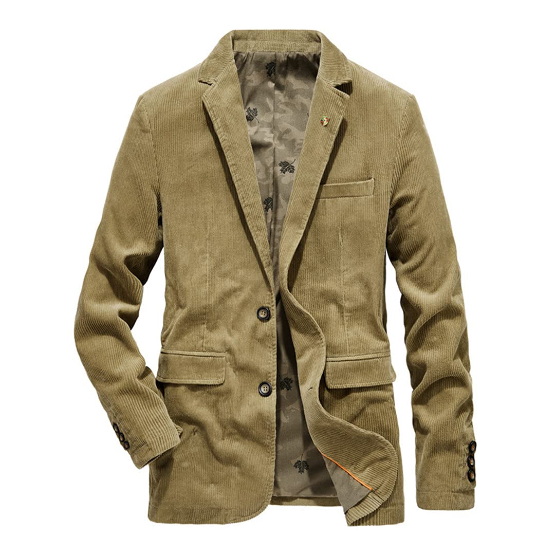 Men's Slim Fit Corduroy Blazer Jacket - Autumn Casual Suit Coat for Big & Tall (4XL) - Perfect for Office, Weddings & Smart Casual Outfits