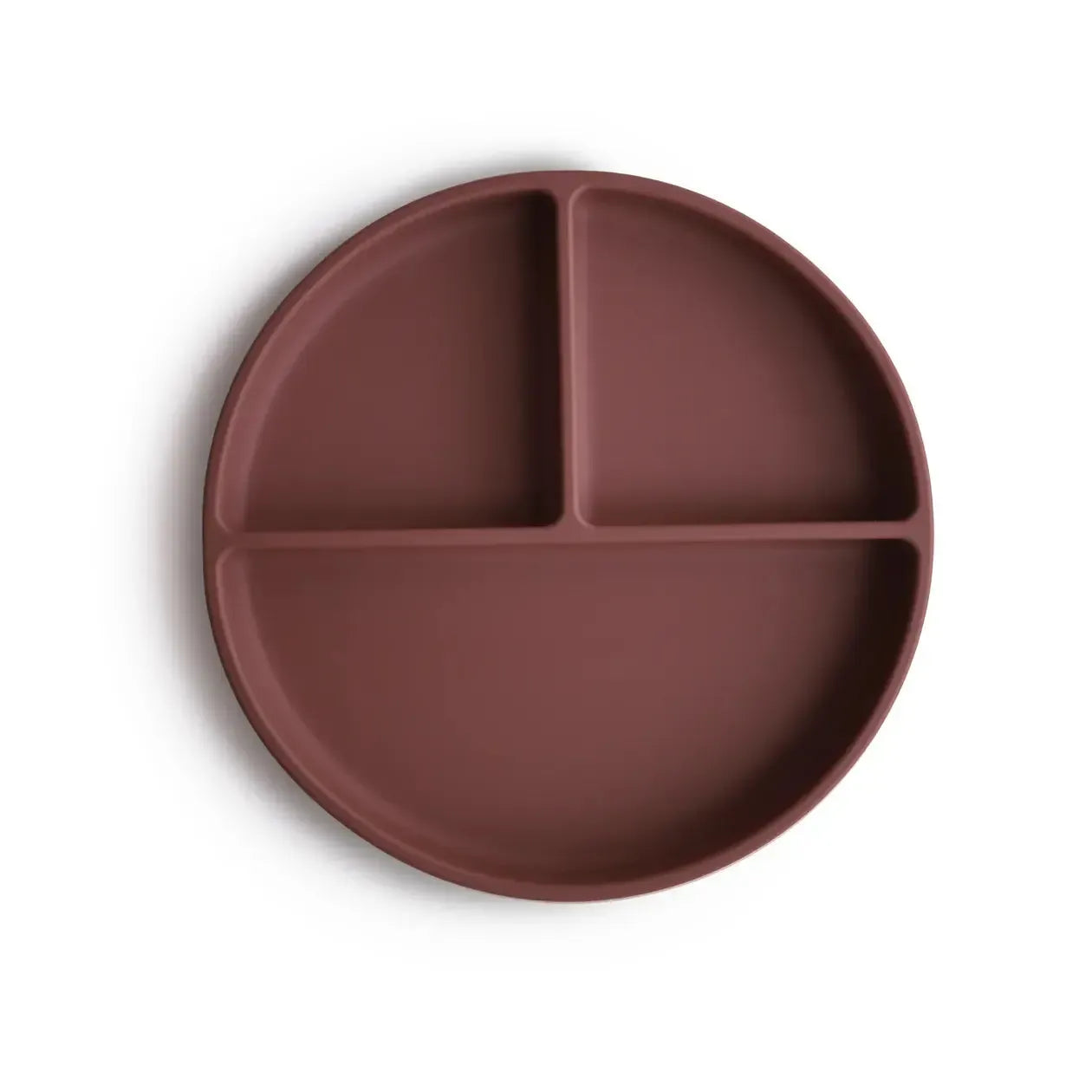 Mushie Silicone Suction Plate for Toddlers - Non-Slip Baby Feeding Dish with Woodchuck Design - Perfect for High Chairs, Travel & Mess-Free Meals
