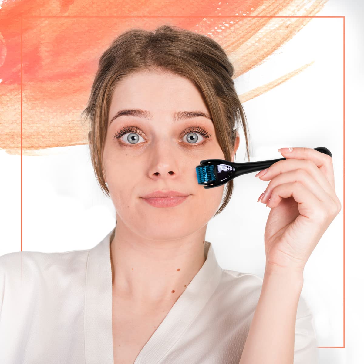 Epyz 540 Needle Derma Roller 1.5mm - Professional Microneedling Tool for Acne Scars, Wrinkles, Hair Growth & Skin Rejuvenation - Includes Storage Case (Blue) - Perfect for At-Home Facial Treatments & Hair Care Routine