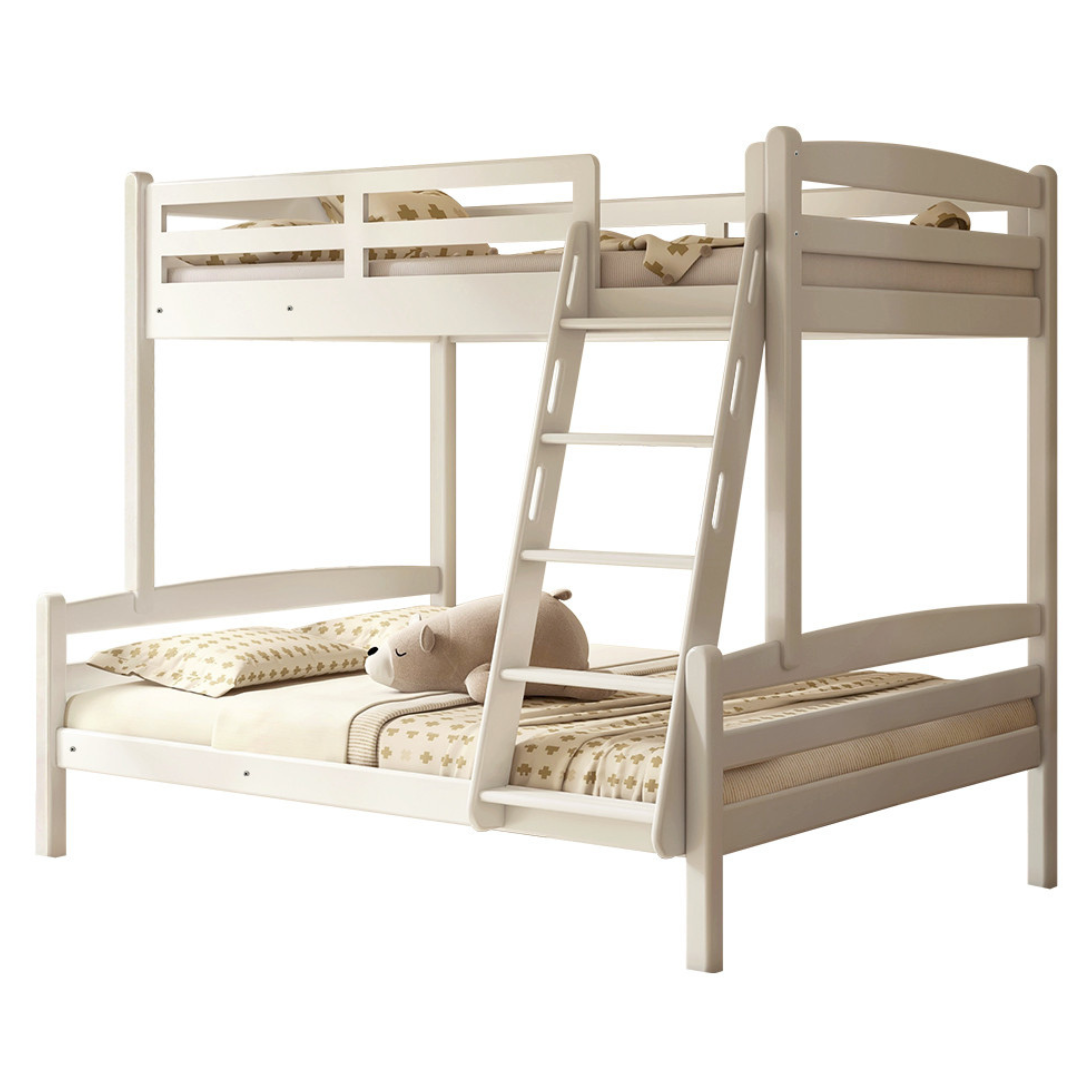 Warm white color Birch bunk bed