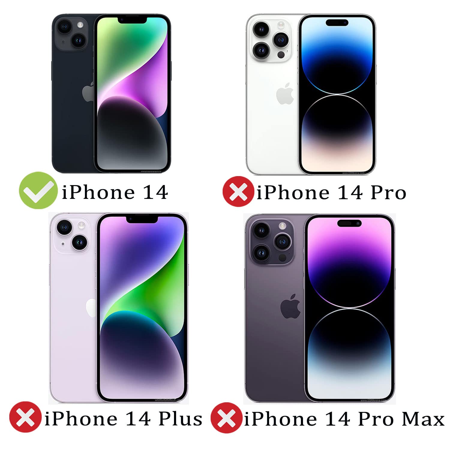 iPhone 14 Privacy Screen Protector 2+2 Pack - Anti-Spy 9H Tempered Glass for Privacy Protection