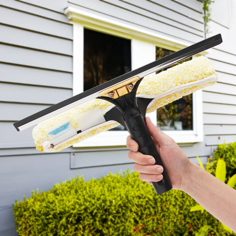 Ettore Backflip Stainless Steel Squeegee - Professional Window Cleaning Tool for Home, Office, and Commercial Use - Streak-Free Shine on Glass, Mirrors, and Shower Doors