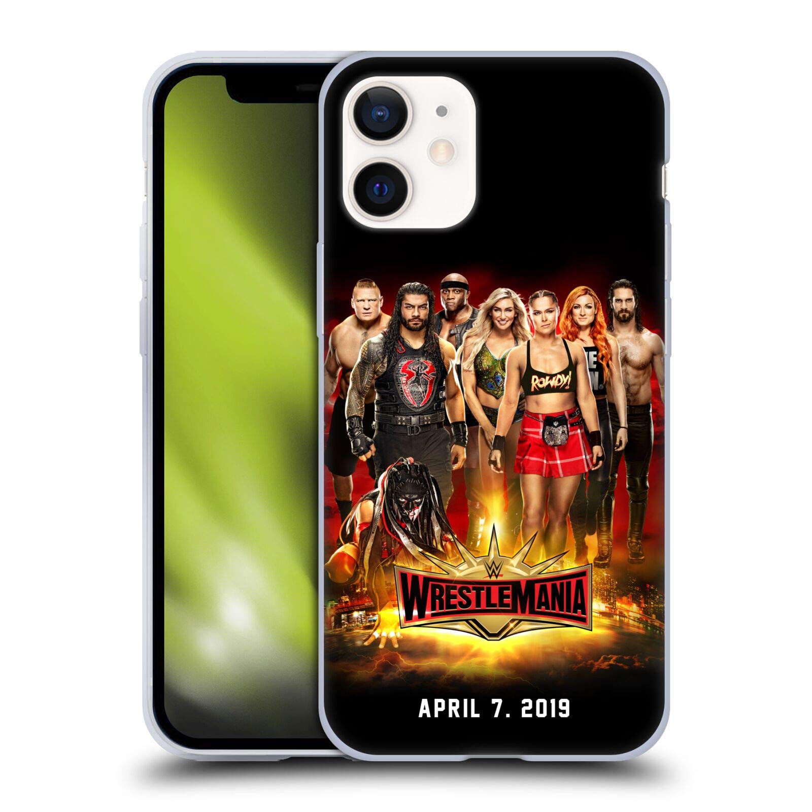 Officially Licensed WWE Wrestlemania 35 Soft Gel Phone Case for Apple iPhone 12 Mini - Durable Protection with Wrestling Theme | Perfect for WWE Fans, Sports Enthusiasts & iPhone Users