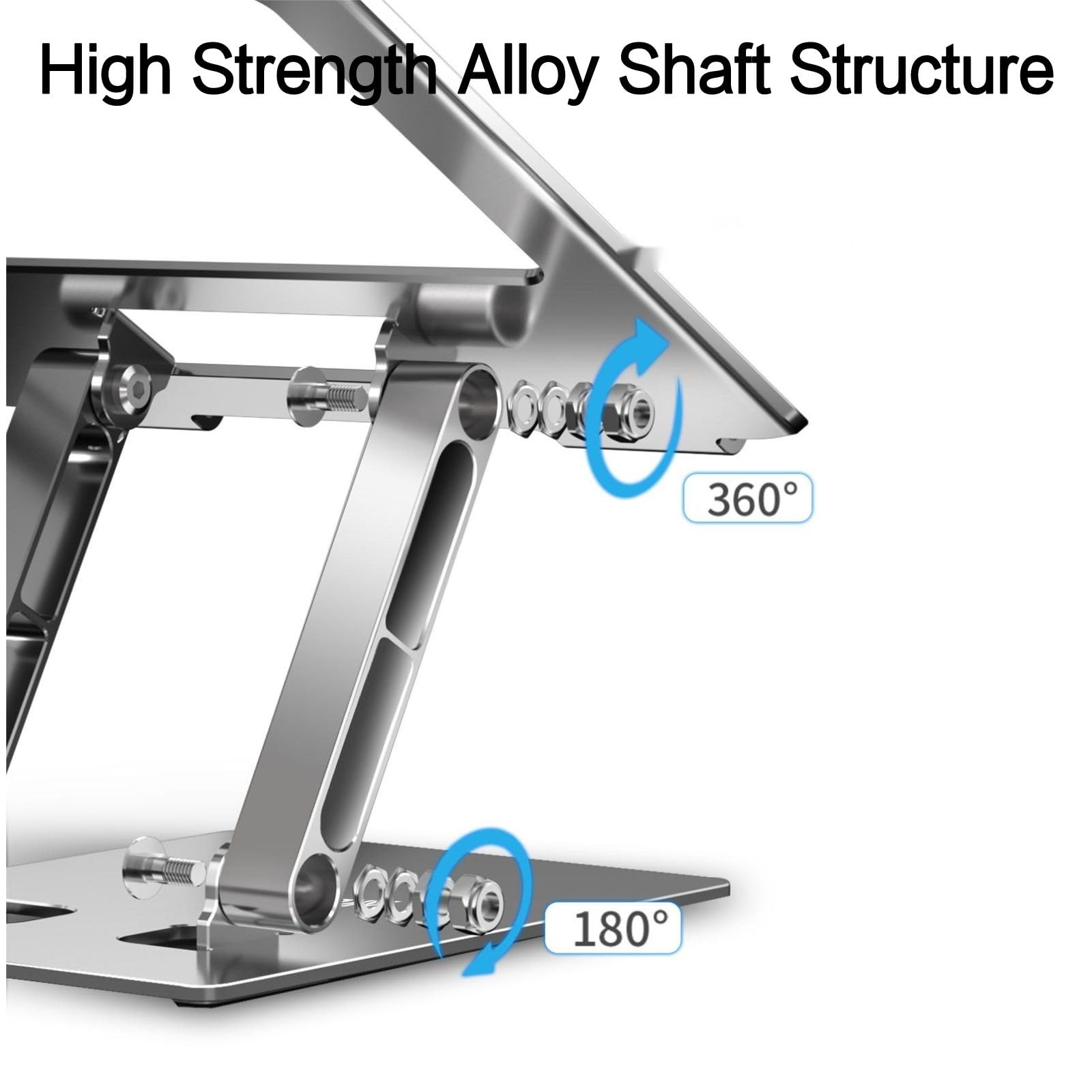 Ergonomic Adjustable Laptop Stand for Desk - Foldable & 360° Rotating Computer Stand Holder for MacBook Air Pro, 10-17.3 Inch Laptops | Perfect for Home Office, Gaming & Workspace Setup