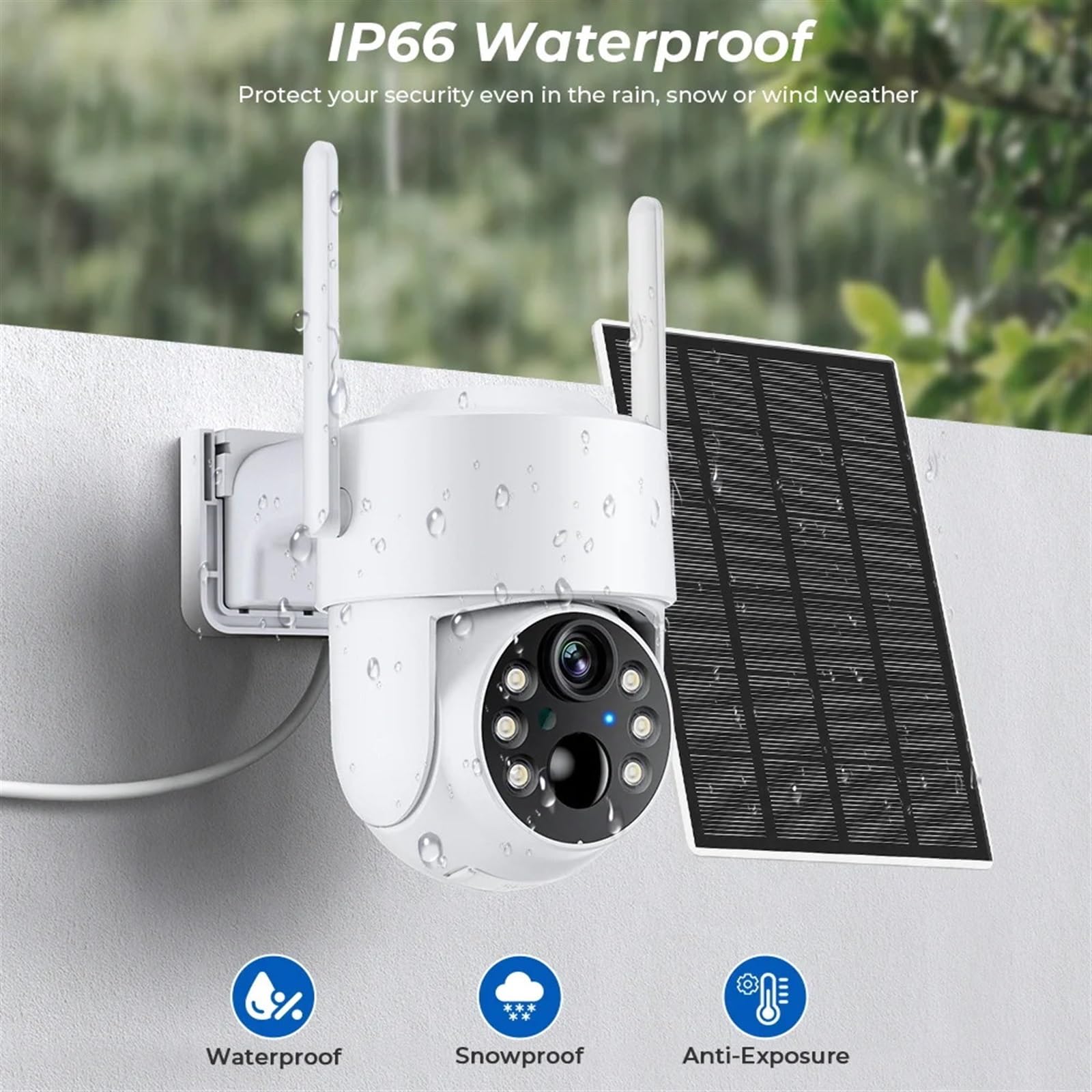 PHYTOTREE 4MP Wireless Solar Security Camera Outdoor with PIR Human Detection, 7800mAh Rechargeable Battery, 1080P HD Night Vision - Ideal for Home Security, Yard Monitoring & Property Protection (Includes 128GB Card)