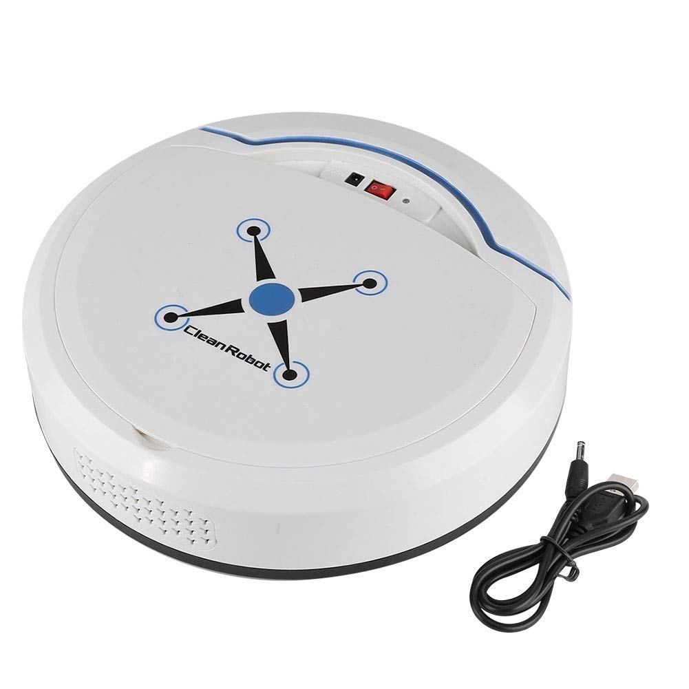 Smart Robot Vacuum Cleaner - USB Rechargeable Automatic Floor Cleaning Machine for Home, White | Perfect for Hardwood Floors, Carpets & Pet Hair Removal