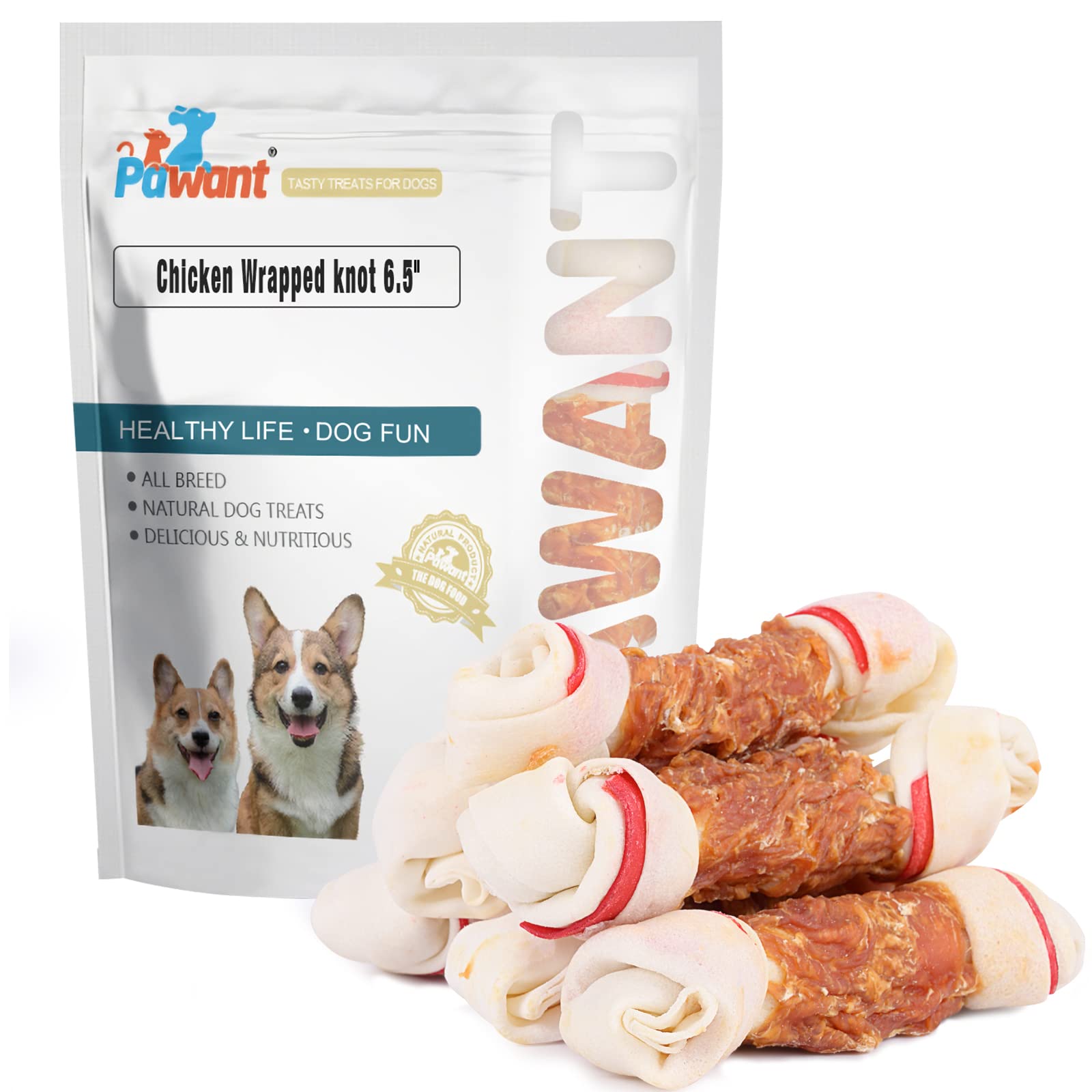 Healthy Chicken Wrapped Bone Dog Chews - 6.5