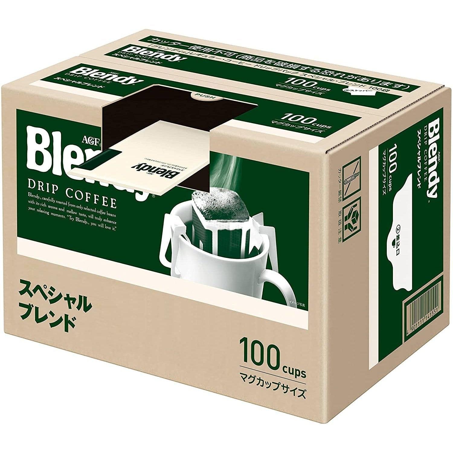 AGF Blendy Drip Coffee Special Blend - 100 Single Serve Coffee Bags for Home, Office & Travel | Rich Flavor Instant Coffee for Busy Mornings & Coffee Breaks