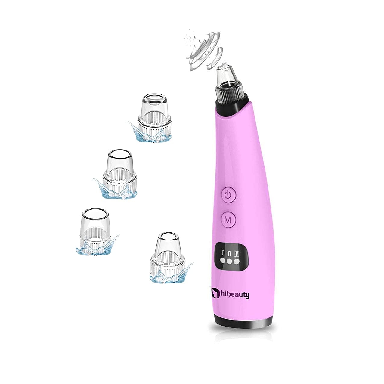 Hibeauty Electric Blackhead Remover Vacuum - Pore Cleaner Tool with 4 Detachable Probes & 3 Suction Levels | Facial Cleansing Device for Acne, Blackhead & Blemish Removal | Perfect for Home Spa & Skincare Routine