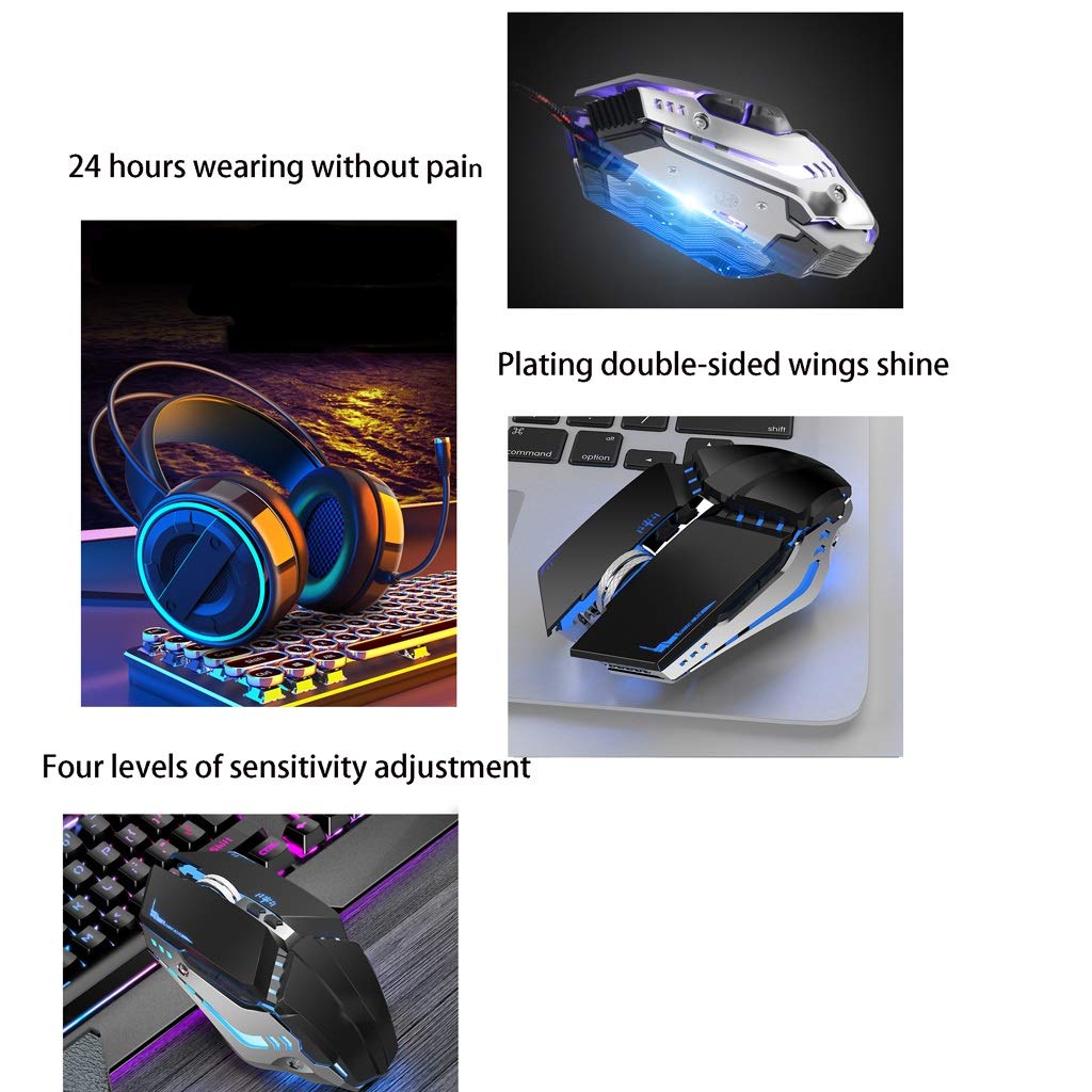 ARCH Gaming Keyboard Mouse Headset Combo - USB Mechanical Keyboard for Windows PC, Laptop & Desktop Computers (RGB Backlit) - Perfect for Gaming, Office Work & Streaming