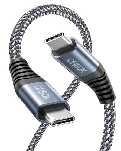 ohbox 3-Pack 6FT USB C to USB C Fast Charging Cable 60W, Long Type C Charger Cord for iPhone 15/15 Pro/15 Plus/15 Pro Max/iPad Mini 6/Pro 2021/Samsung Galaxy S23 - Perfect for Home, Office & Travel Charging