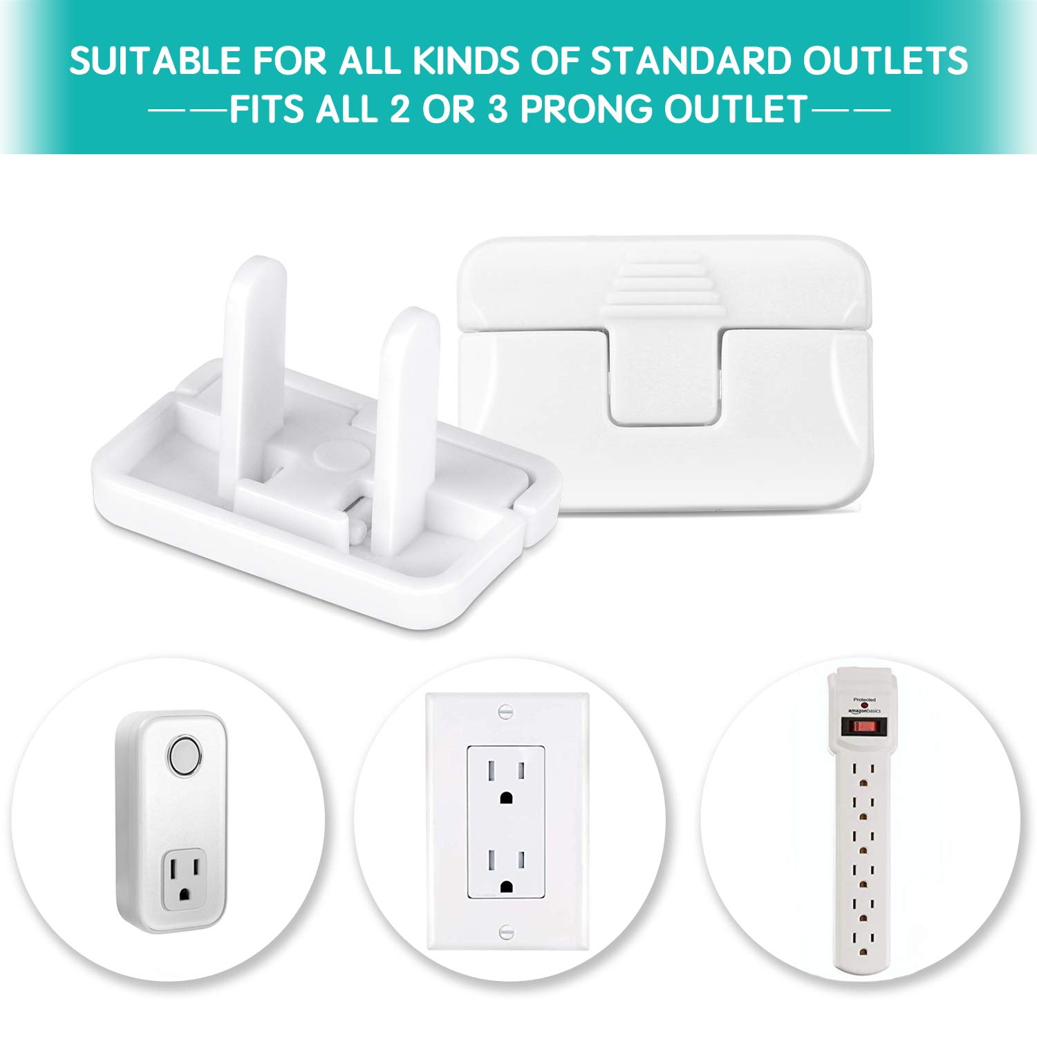 40-Pack Baby Proof Outlet Covers with Hidden Pull Handle - Child-Safe Electrical Outlet Protectors for Home Safety | Shockproof & Hard to Remove by Kids | Ideal for Nursery, Playroom & Childproofing Homes