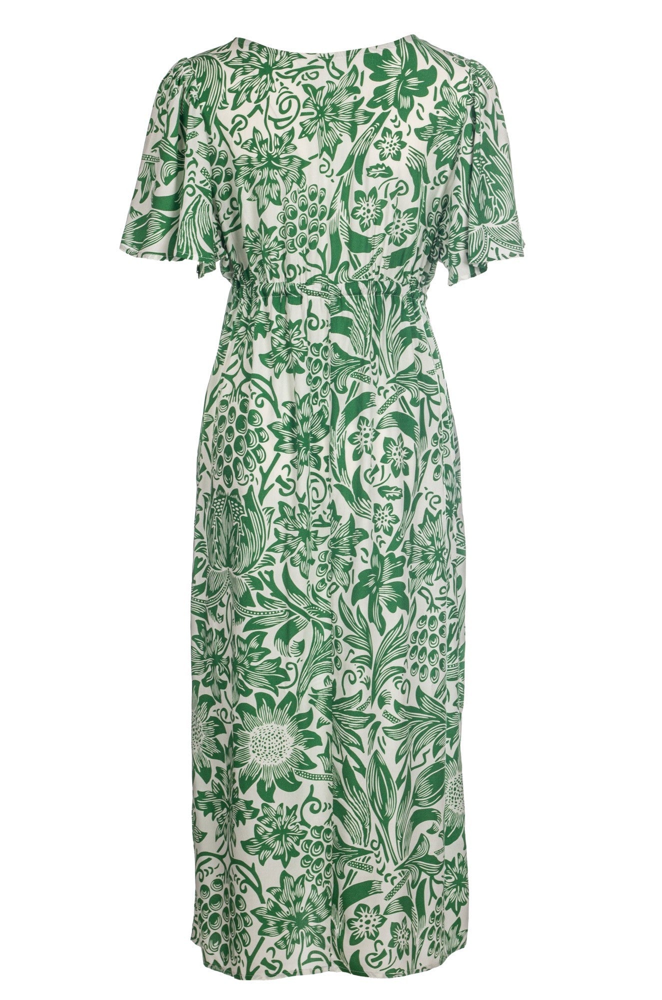 Printed Maxi Dress | Floral Green Garden Design | Women's Summer Casual Dress 3358A1 | Perfect for Beach, Vacation & Outdoor Events