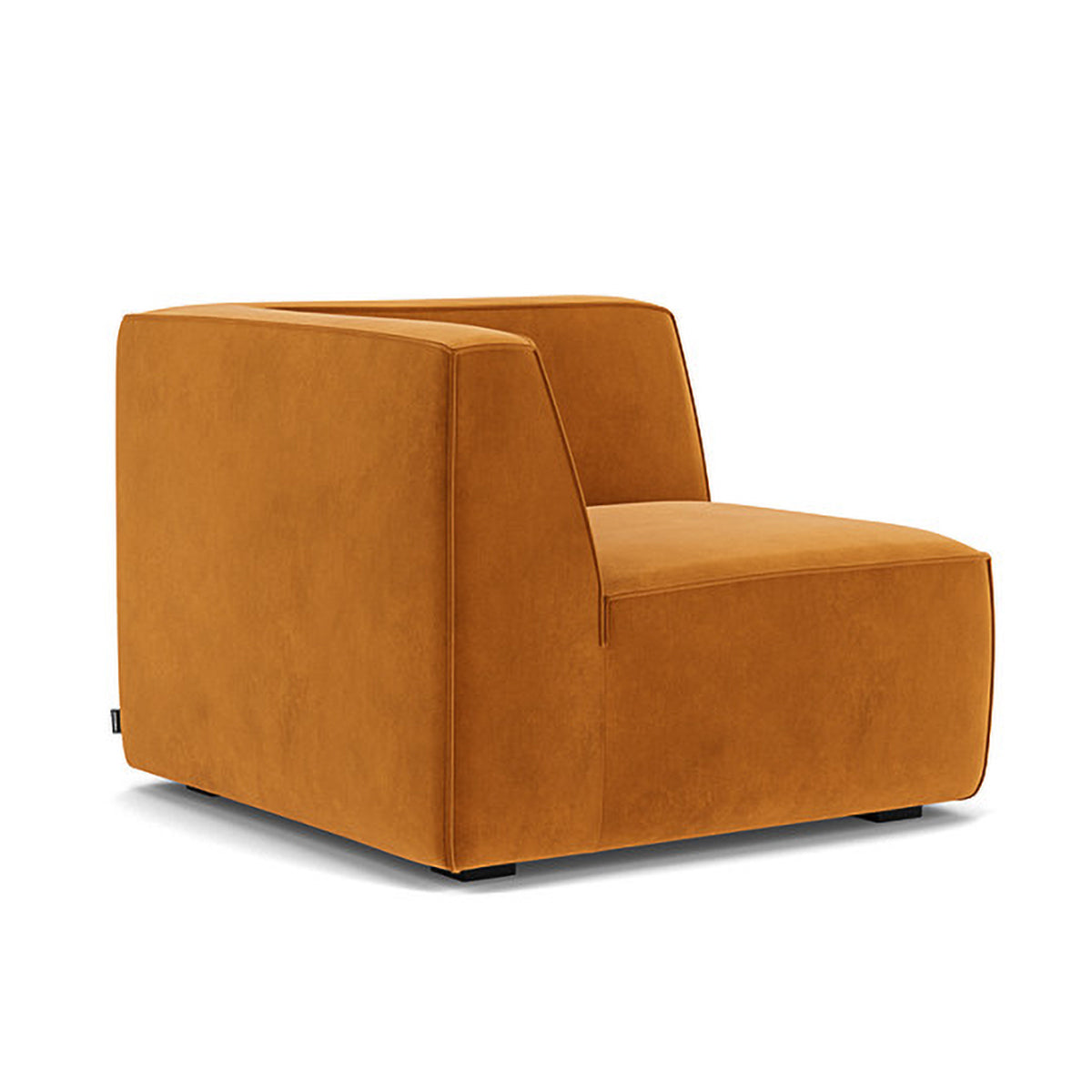 Premium Dane Velvet 1-Seater Right Corner Modular Sofa - Modern Living Room Furniture for Small Spaces & Apartments | Comfortable Single Seater Sofa for Lounge, TV Watching & Relaxation