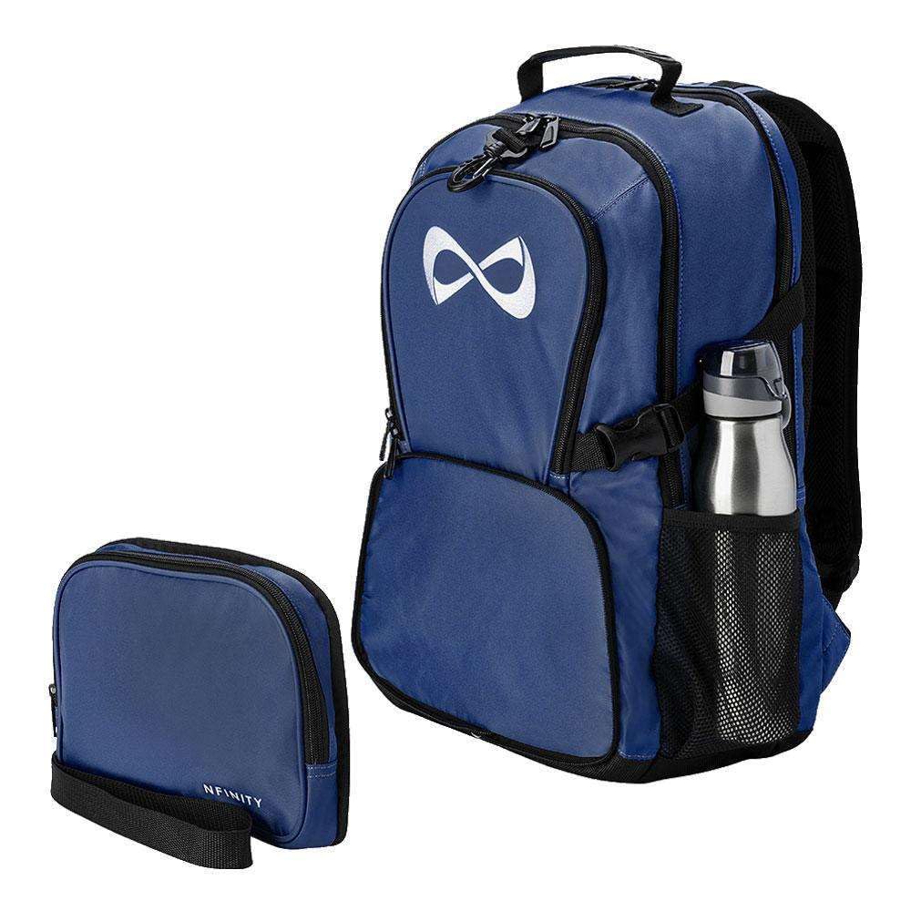 Nfinity Classic Cheer Backpack for Cheerleading - Lightweight Sports Backpack with Detachable Purse & Laptop Sleeve - Perfect for Travel, School & Gym - Royal Blue