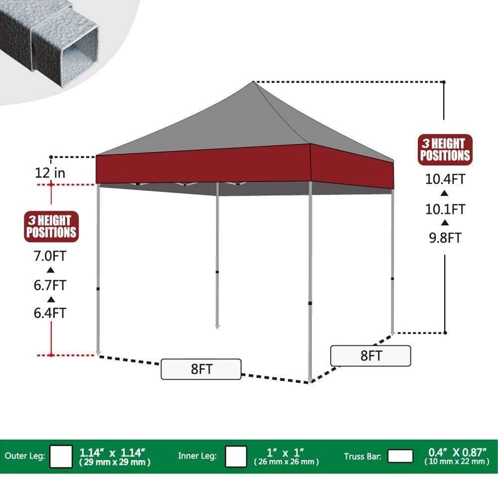 Eurmax USA 8'x8' Commercial Pop Up Canopy Tent - Heavy Duty Instant Shelter with Roller Carry Bag & 4 Sand Weight Bags (Purple) - Perfect for Outdoor Events, Farmers Markets, Beach Parties and Camping