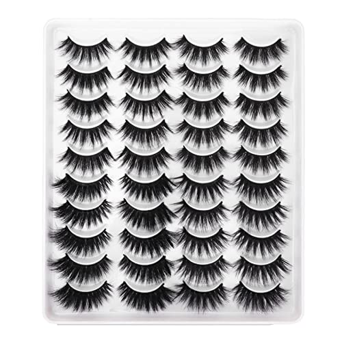 20 Pairs 6D False Eyelashes Set - Thick Voluminous Fiber Lashes for Women | Natural & Dramatic Look | Perfect for Parties, Weddings & Daily Makeup