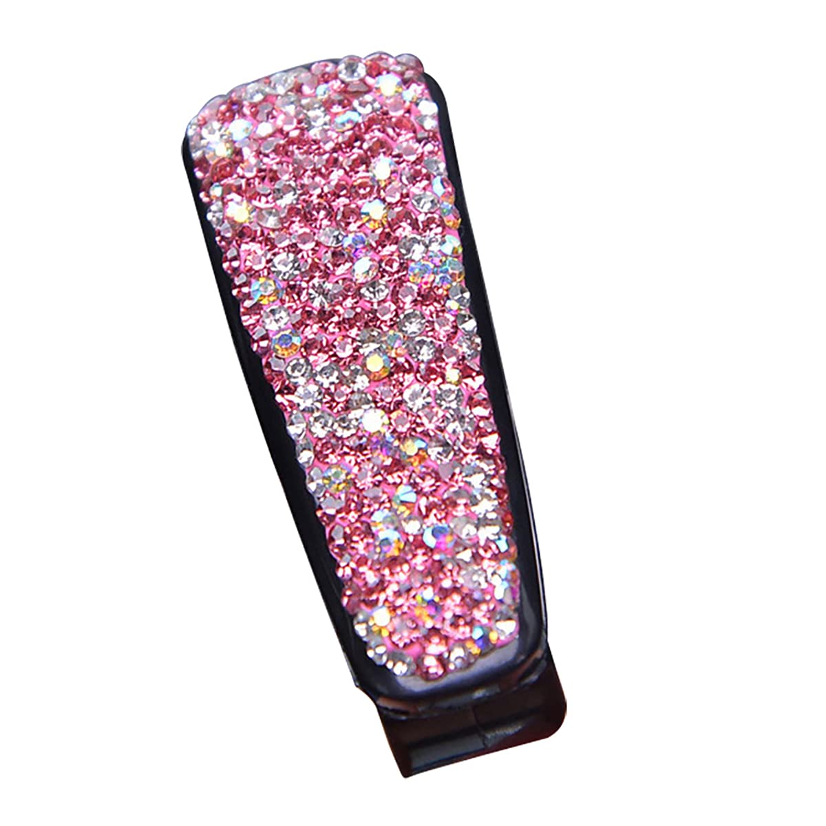 1 Pcs Bling Crystal Rhinestone Car Sunglasses Holder - Sun Visor Clip with Ticket Card Holder - Pink Auto Interior Accessories for Women & Men (Perfect for Road Trips, Commuting & Daily Driving)