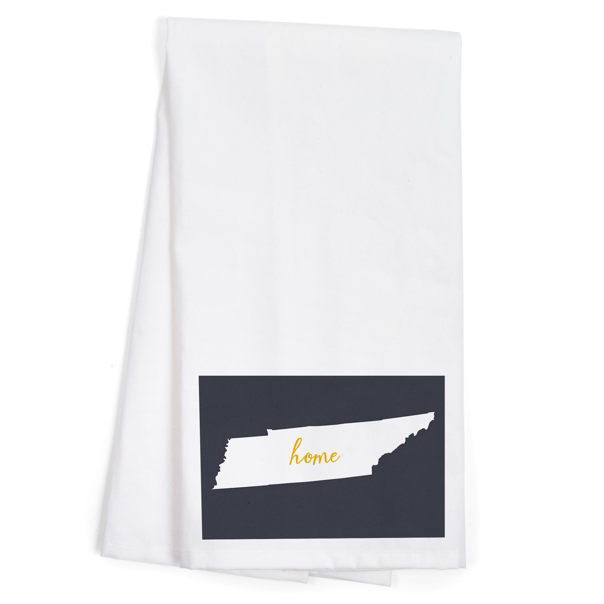 Lantern Press Tennessee Home State White on Gray 100% Cotton Tea Towel - Decorative Hand Towel for Kitchen, Bathroom & Home Decor - Perfect for Dish Drying, Gift Giving and Farmhouse Style Decor