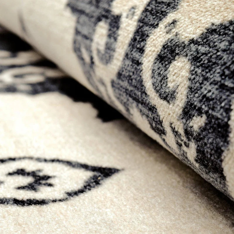 Geneva Medallion Scroll Non-Slip Washable Indoor Area Rug - Perfect for Living Room, Bedroom & Entryway Decor