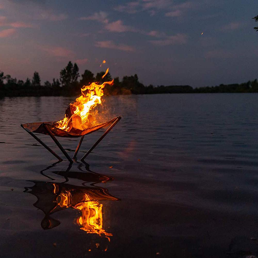 Portable Stainless Steel Fire Pit - Foldable Mesh Fireplace with Heat-Resistant Design & Carry Bag - Perfect for Camping, Backyard, Beach, Patio & Outdoor Gatherings - Ideal for S'mores, Bonfires & Picnics