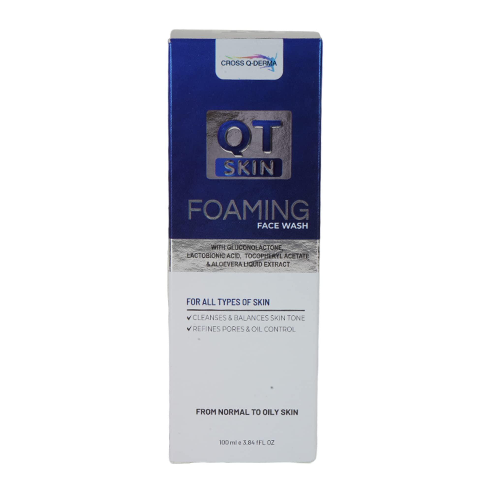 QTSKIN Foaming Face Wash 100ml - Gentle Cleanser for All Skin Types | Daily Skincare for Men & Women | Perfect for Sensitive, Oily & Dry Skin