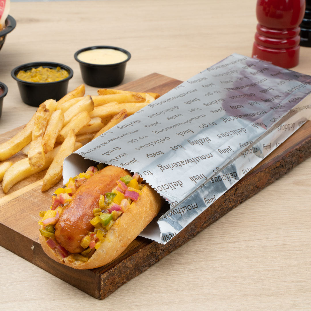 Premium Large Hot Dog Foil Bags - 3.75