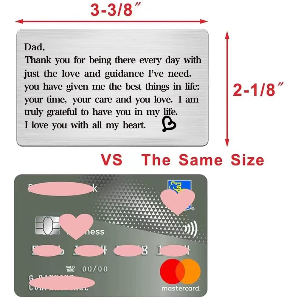 Personalized Engraved Wallet Card for Dad - Thoughtful Thank You Gift from Daughter, Son or Kids - Unique Father's Day Present Idea - Perfect for Birthdays, Anniversaries & Special Occasions