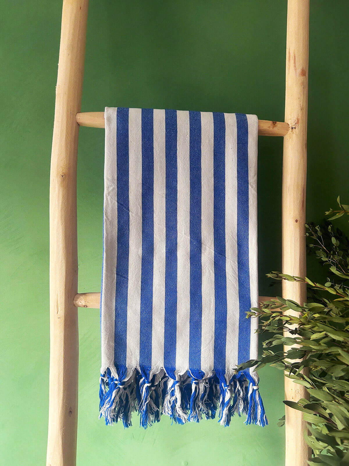 Brighton Stripe Hammam Towel - Soft & Absorbent Blue Turkish Bath Towel for Spa, Beach & Yoga | Lightweight & Quick-Drying
