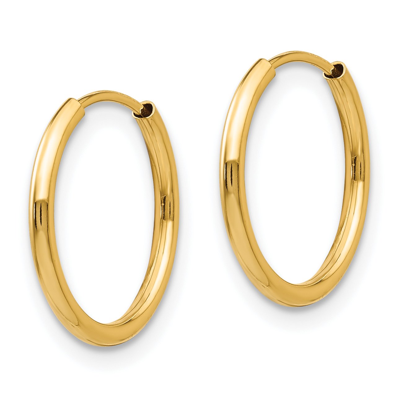 14K Solid Yellow Gold Endless Hoop Earrings Set of 3 Pairs - Classic Minimalist Jewelry for Everyday Wear, Gift Giving & Special Occasions