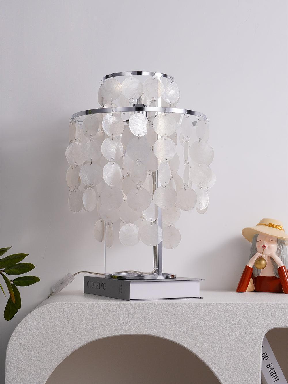 Modern Round Shell Table Lamp - Stylish Bedside & Living Room Lighting for Home Decor | Perfect for Bedroom, Office & Reading Nook