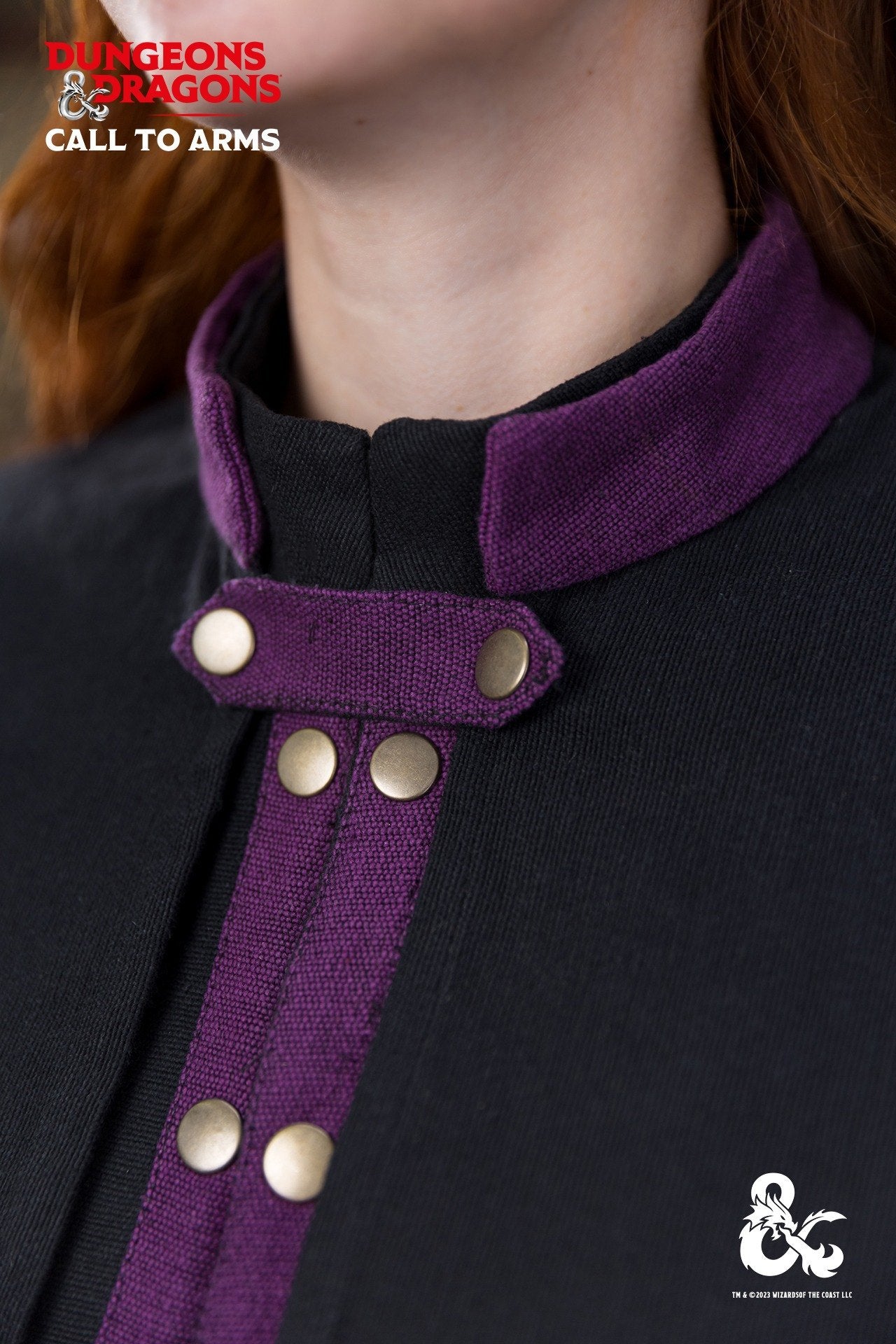 Dungeons & Dragons Warlock Cape - Black & Purple Cosplay Cloak for D&D RPG Costume | Perfect for LARP, Halloween & Fantasy Conventions