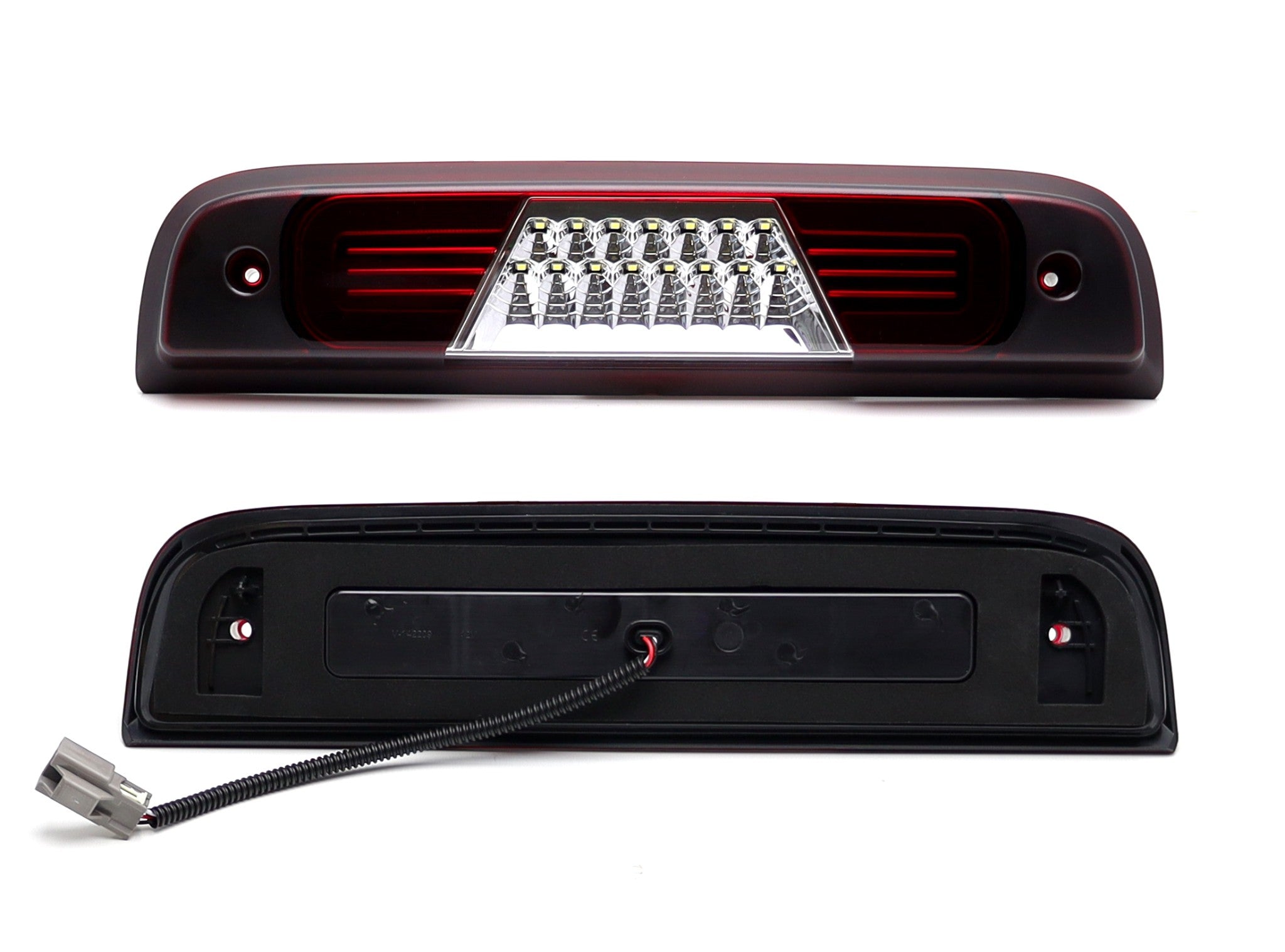 Dark Red C-Shaped LED 3rd Brake Light Compatible with 2014-2018 Chevy Silverado & GMC Sierra 1500/2500 - High Visibility Safety Upgrade for Night Driving & Towing