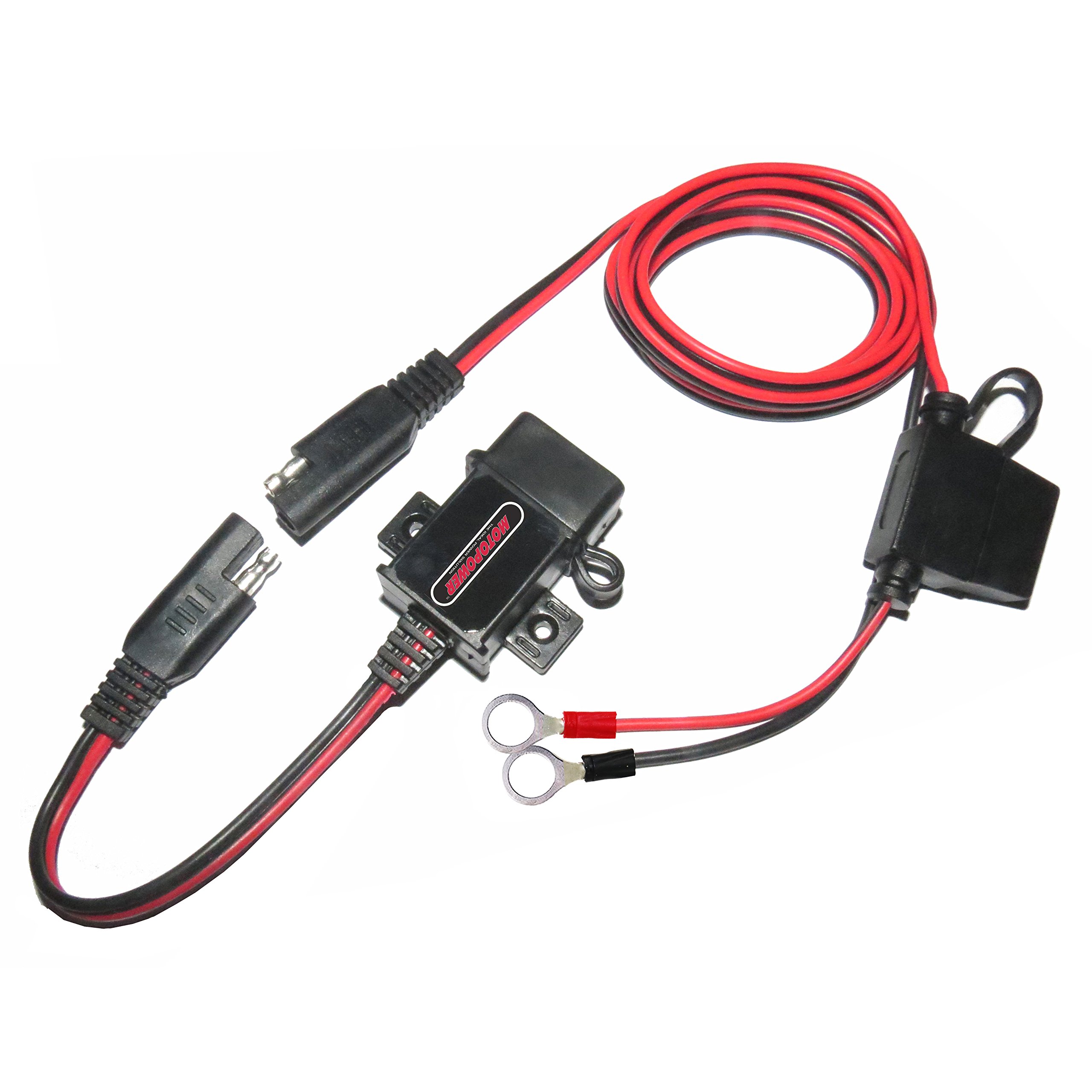 MOTOPOWER MP0609A 3.1A USB Motorcycle Charger - SAE to USB Adapter for Riding