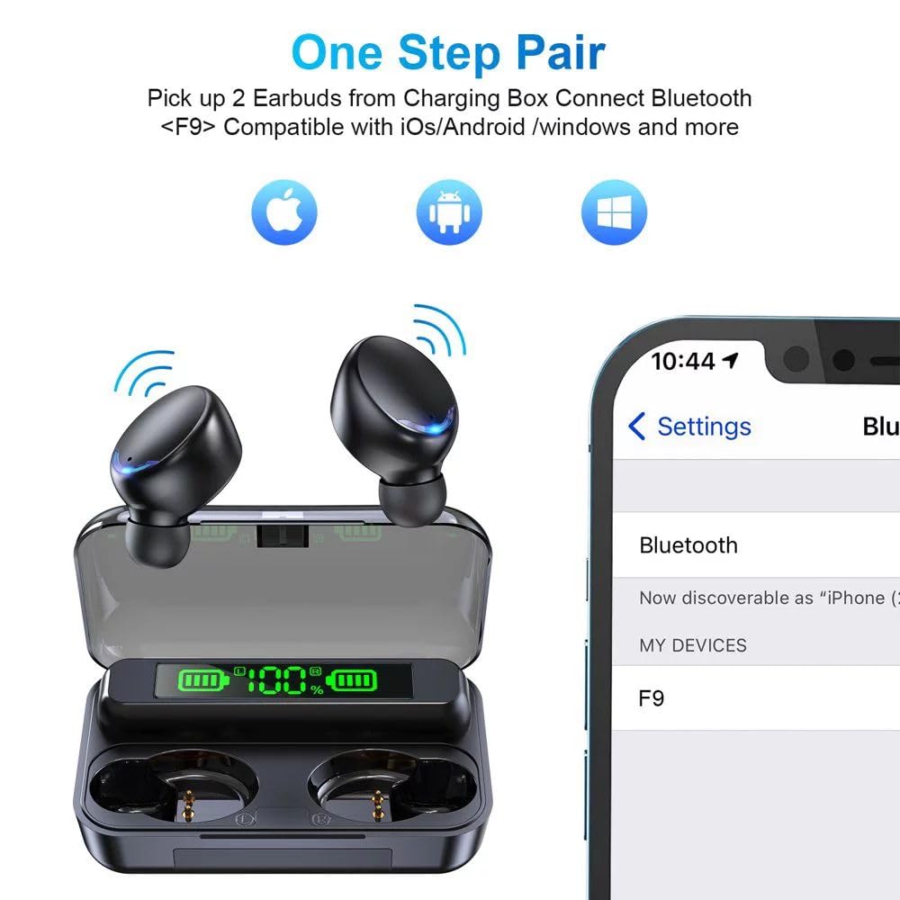 Premium Wireless Earbuds with 3000mAh Charging Case (Phone Charger Function) | IPX5 Waterproof | Hi-Fi Stereo Sound | Touch Control | Compatible with iOS & Android | Ideal for Gym, Running, Travel & Daily Commute