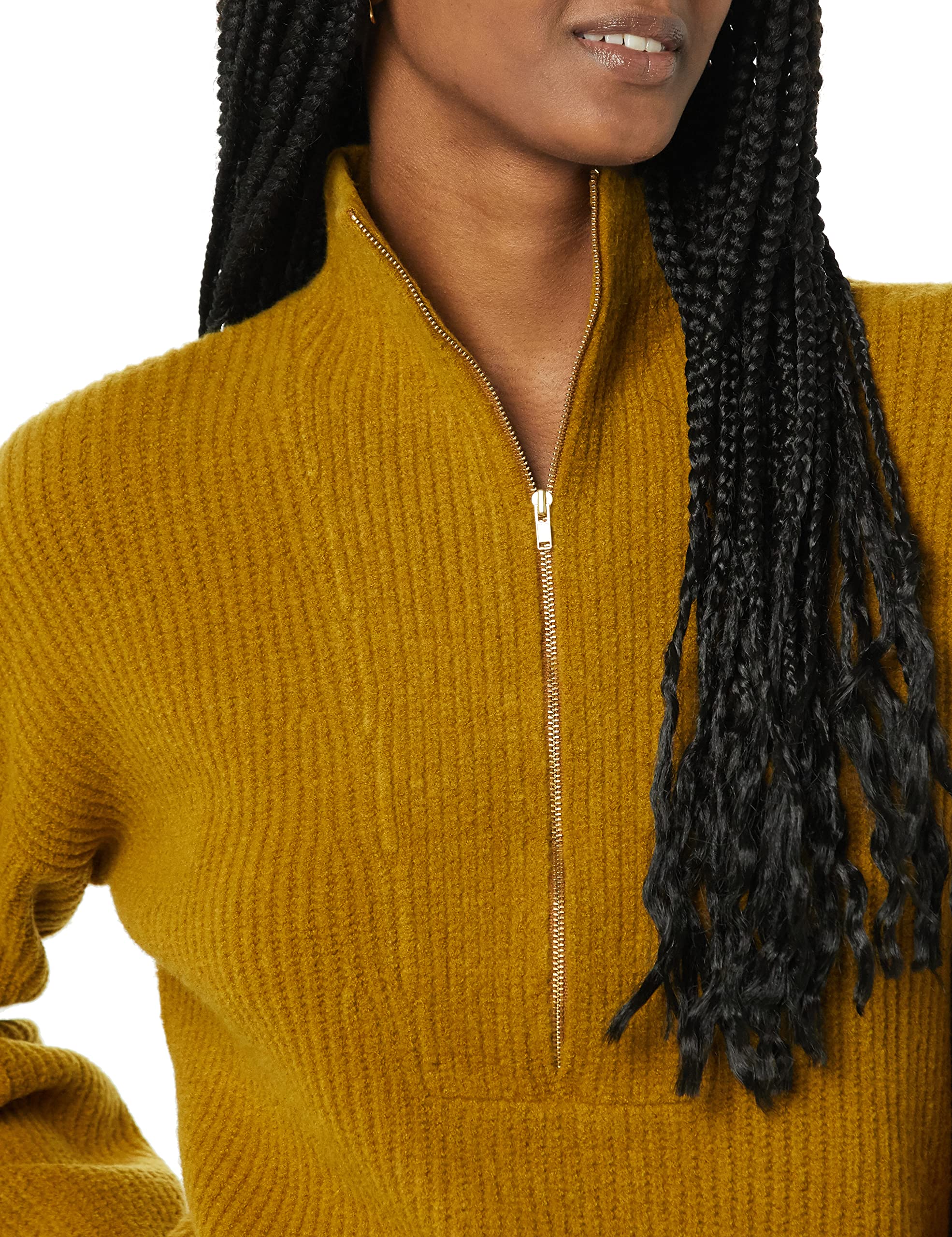 Amazon Essentials Women's Half Zip Polo Collar Sweater - Stretchy Mid Gauge Knit for Dressy Casual Wear - Perfect for Office, Date Night & Fall Layering