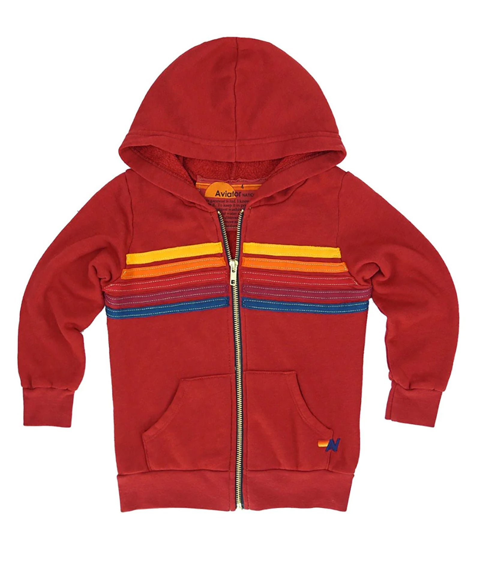 Aviator Nation Kids 5 Stripe Zip Hoodie - Stylish & Comfortable Fleece Jacket for Boys & Girls - Perfect for School, Playdates & Outdoor Activities