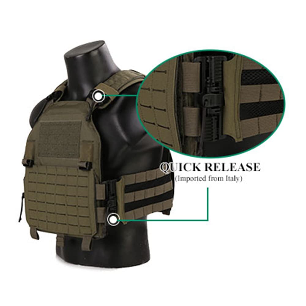 EmersonGear LAVC Assault Plate Carrier with ROC, Quick Release Tactical Military Airsoft Paintball Vest - MOLLE Expandable Design for Combat Training & Outdoor Adventures
