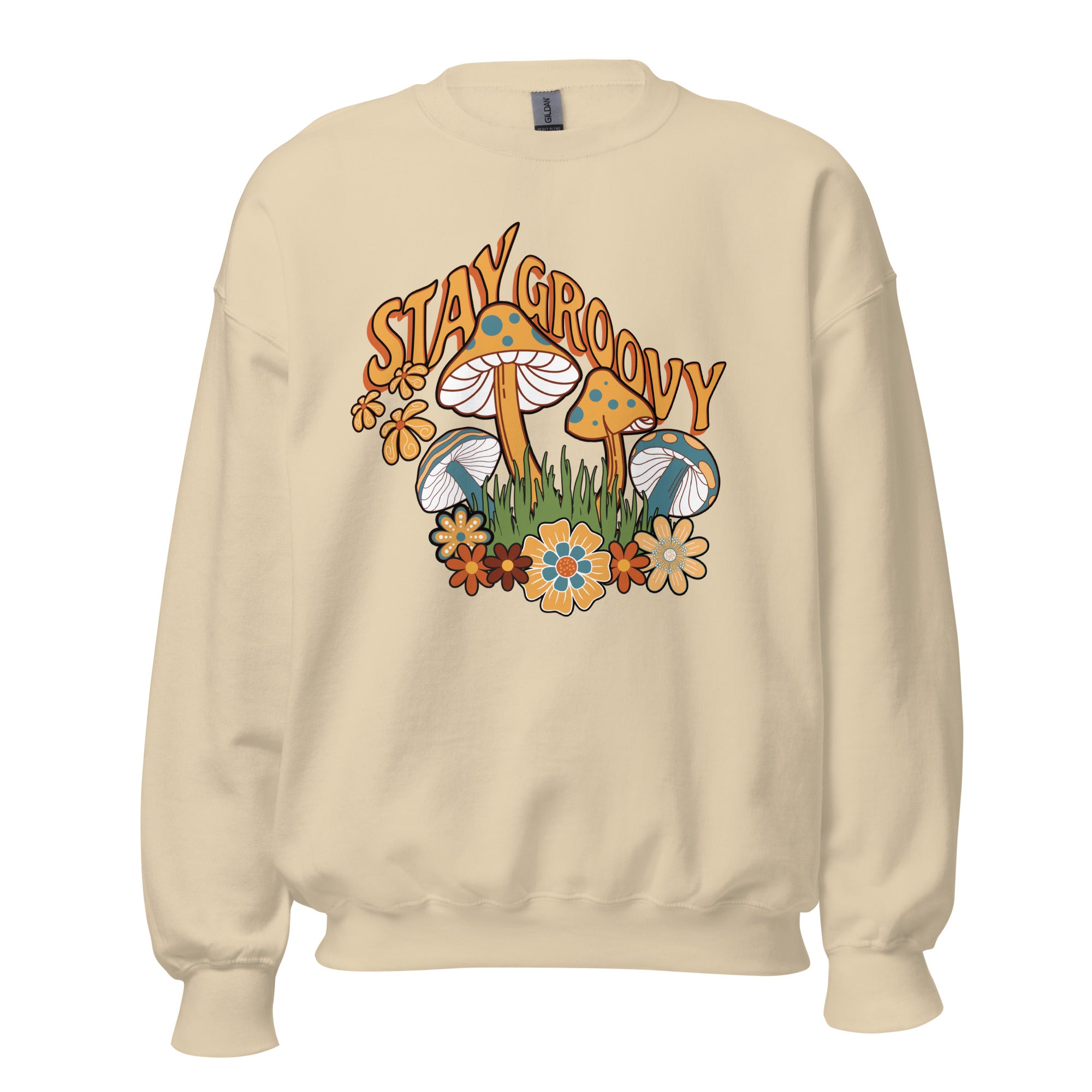 Stay Groovy Unisex Sweatshirt - Soft Cotton Pullover for Men & Women - Perfect for Casual Wear, Street Style & Lounge Comfort