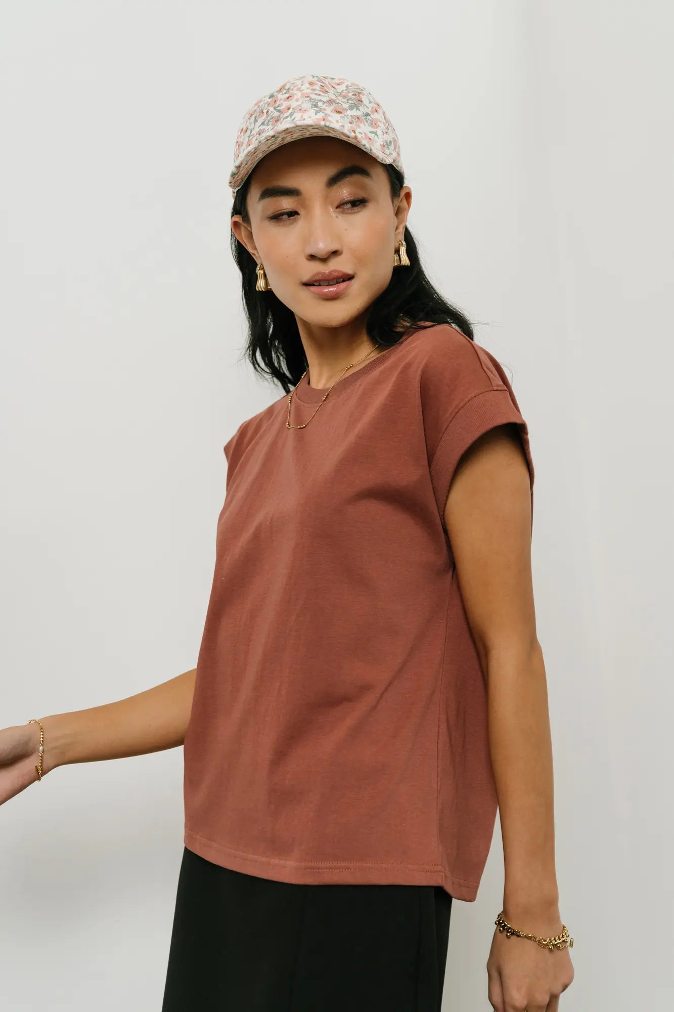Arlo Top in Brick - Stylish Women's Casual Blouse for Everyday Wear | Perfect for Office, Outings & Date Nights