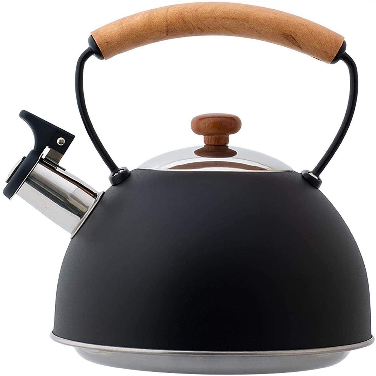 2.5L Stainless Steel Whistling Tea Kettle - Induction Compatible, Universal Heat Source for Stovetop, Gas & Electric - Perfect for Coffee, Tea & Hot Water Brewing at Home or Office