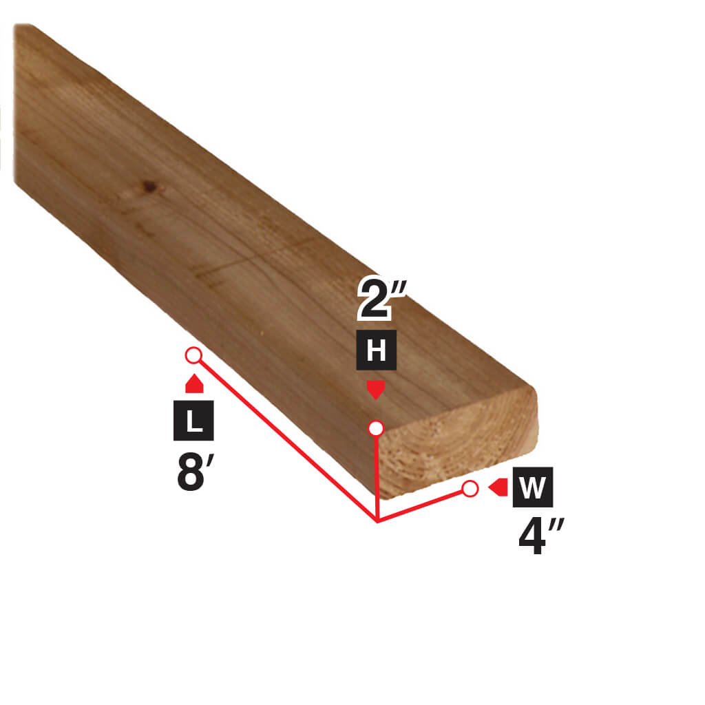 2 in. x 4 in. x 8 ft. Brown Pressure Treated Lumber - Premium Outdoor Wood for Fencing, Decking, and Landscaping Projects