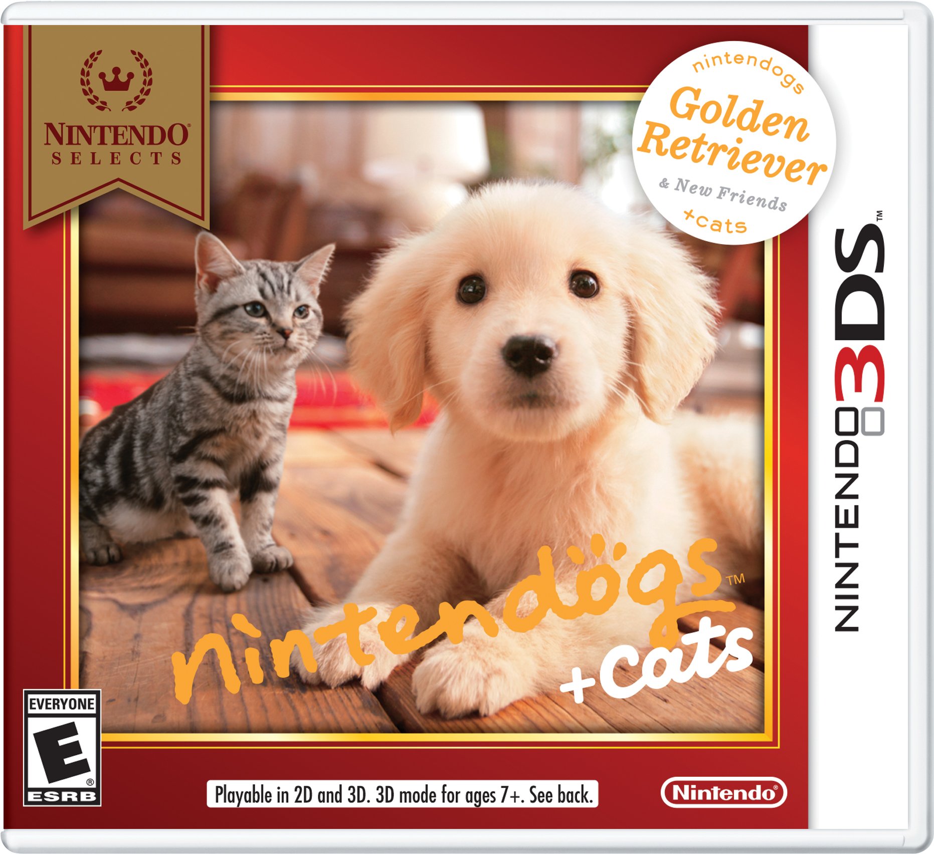 Nintendogs + Cats: Golden Retriever & New Friends - Nintendo 3DS Game | Virtual Pet Simulation for Kids & Adults | Perfect for Family Bonding & Stress Relief