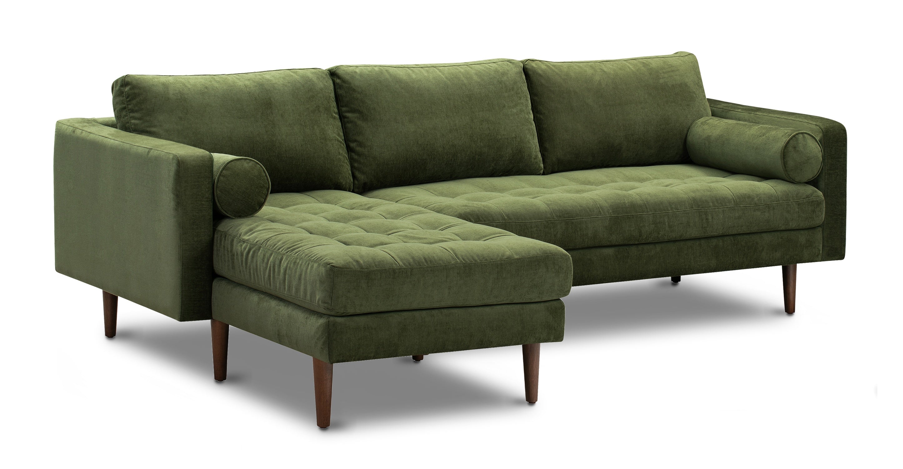 Napa Velvet Left Facing Sectional Sofa - Modern L-Shaped Couch with Soft Velvet Fabric, Comfortable Living Room Furniture for Small Spaces, Perfect for Apartments and Cozy Home Decor